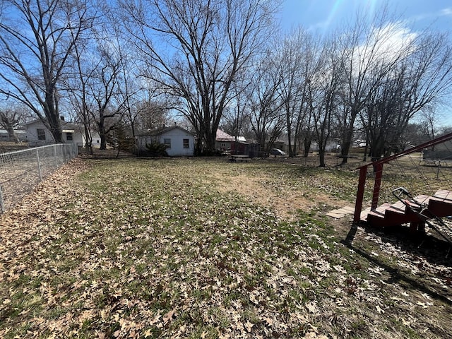 view of yard with fence