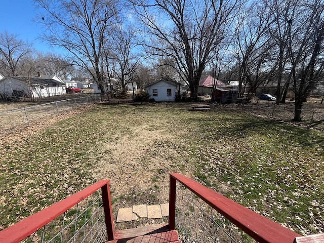 view of yard featuring fence