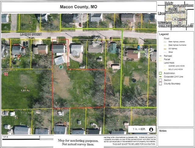 816 Locust St, Macon, MO 63552 - map of property location