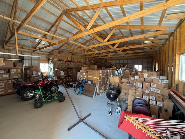 garage featuring metal wall