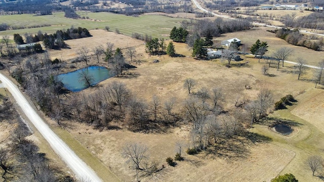 bird's eye view with a rural view