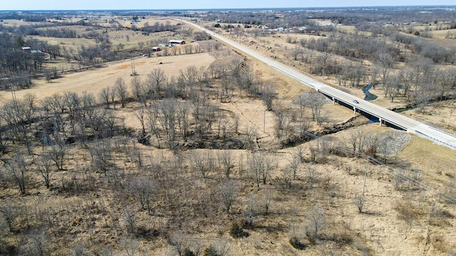 aerial view featuring a rural view