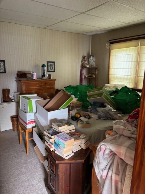 502 N Main St, Linneus, MO 64653 - misc room with carpet floors and a drop ceiling