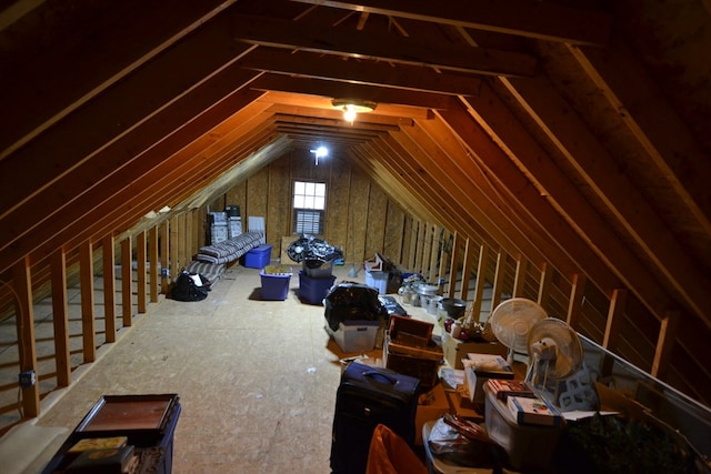 view of unfinished attic