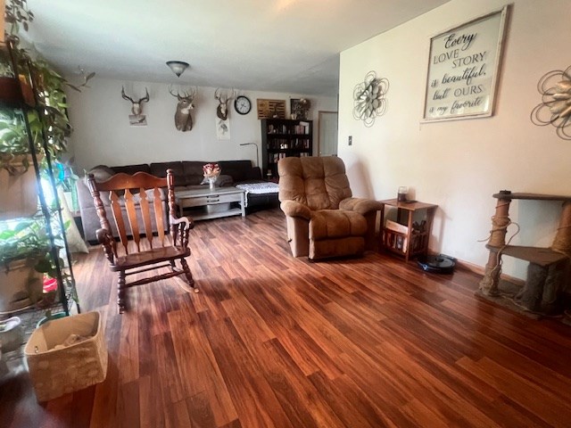 living room featuring wood-type flooring