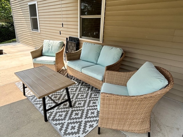 view of patio featuring an outdoor hangout area