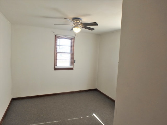 spare room with ceiling fan