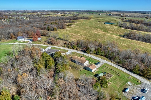 drone / aerial view featuring a rural view