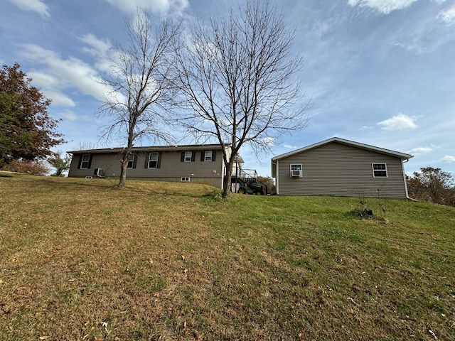 exterior space with a yard