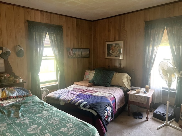 110 Van Buren St, Browning, MO 64630 - bedroom featuring carpet floors and wooden walls