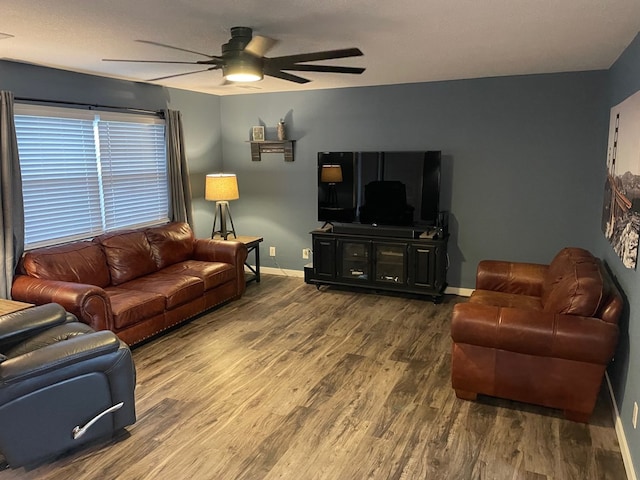 living room featuring wood-type flooring