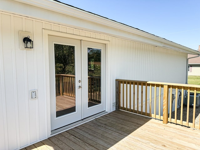 deck with french doors and central AC