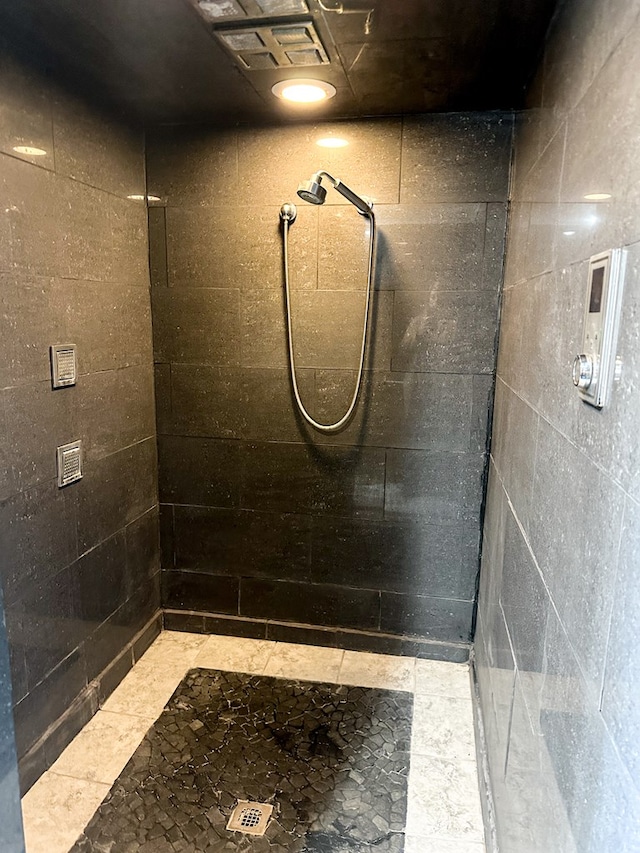 bathroom featuring walk in shower