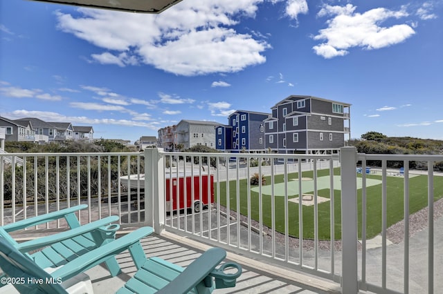 balcony with a residential view