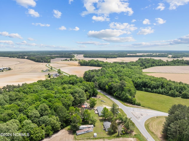 aerial view featuring a rural view