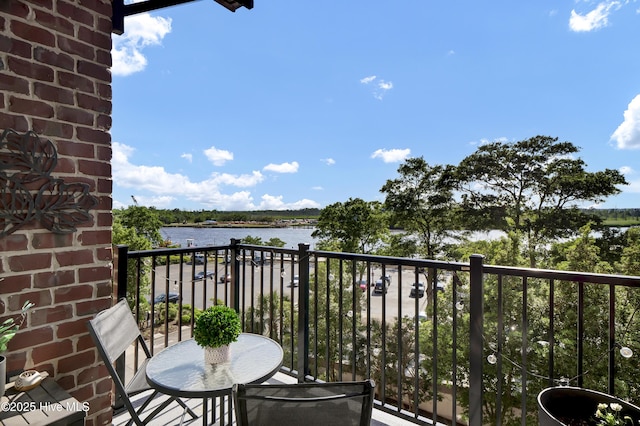 balcony with a water view