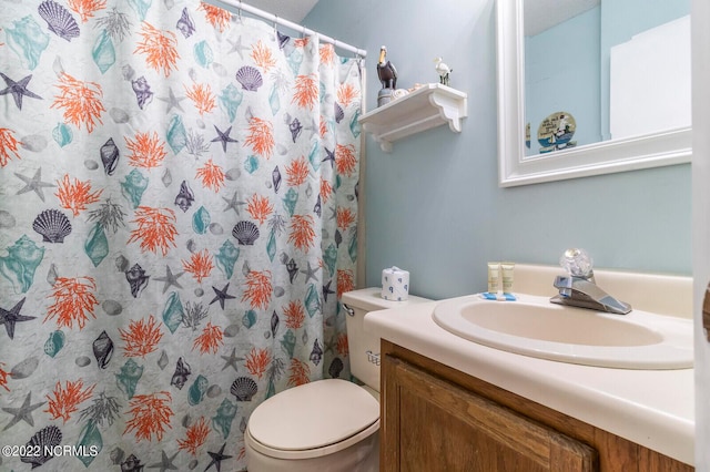 bathroom with toilet and vanity