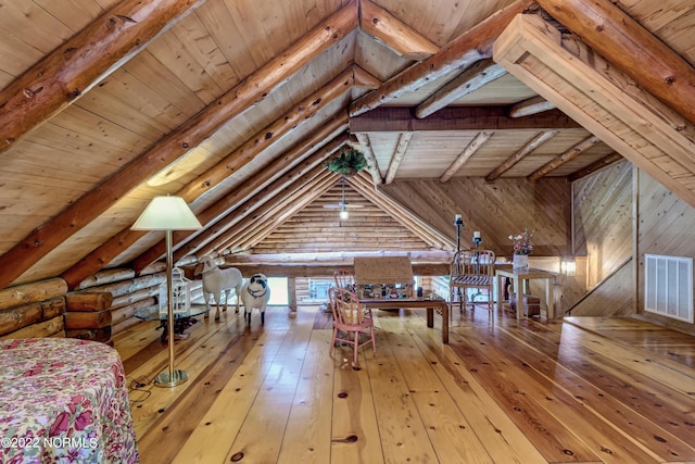 view of unfinished attic