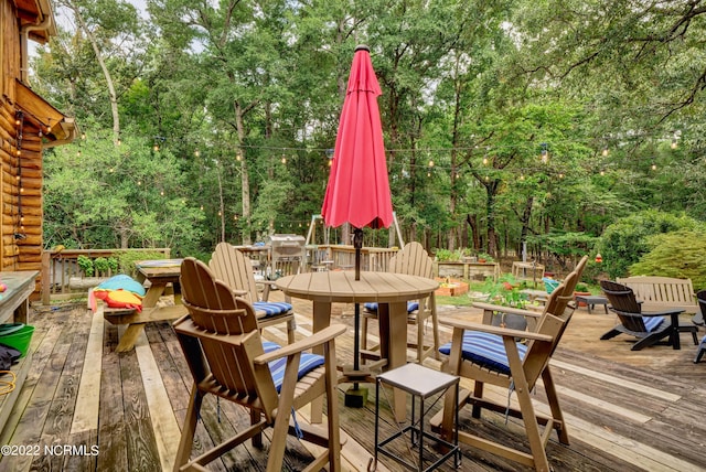 view of wooden deck