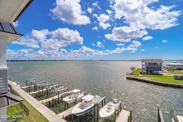 water view featuring a boat dock