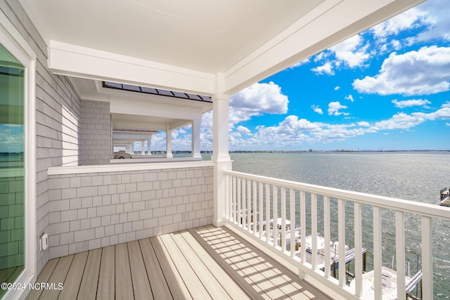 balcony with a water view