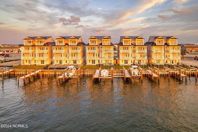 water view with a dock