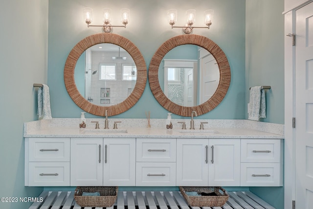 bathroom with dual vanity