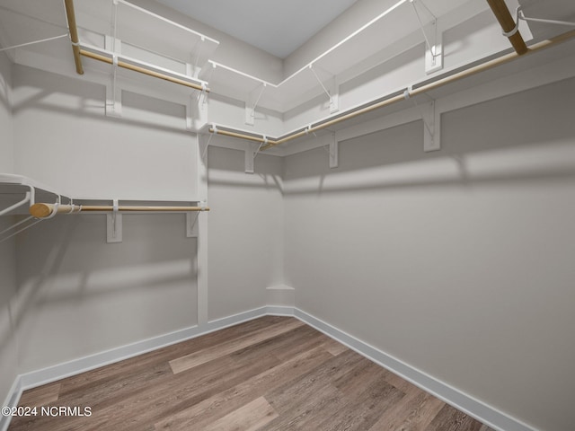 walk in closet featuring hardwood / wood-style floors