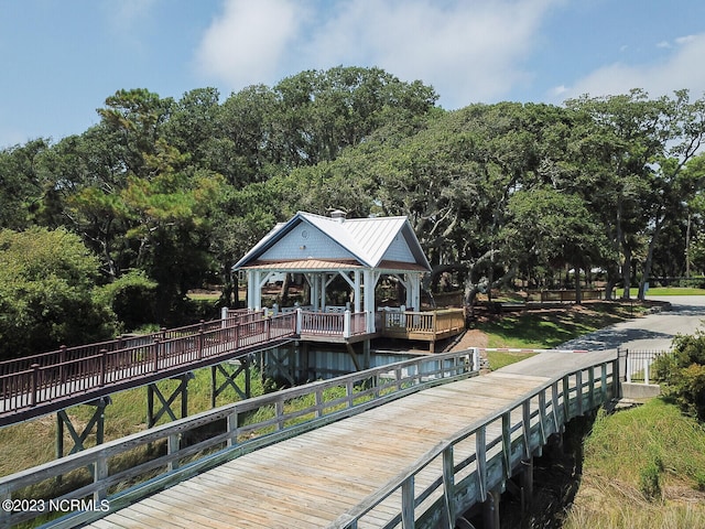 exterior space with a gazebo