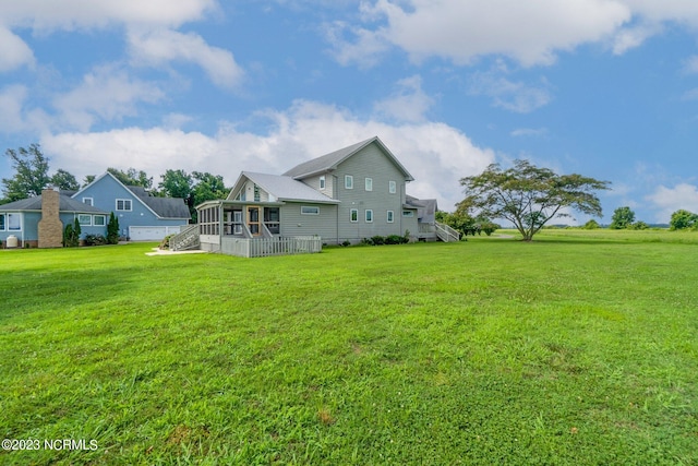 view of yard featuring a deck