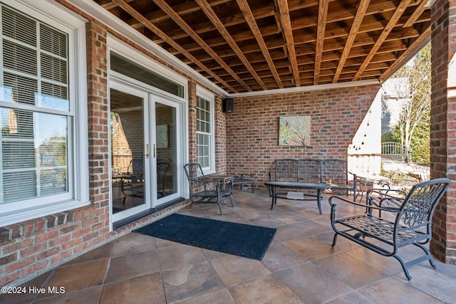 view of patio with french doors