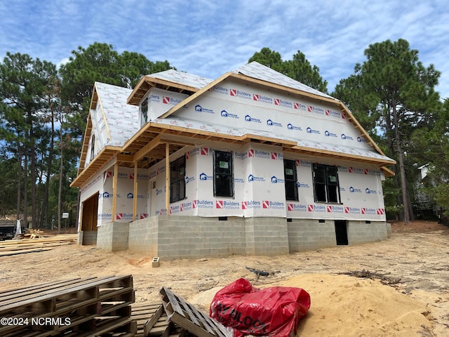 property under construction with a garage