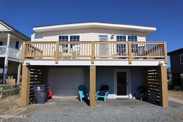 exterior space featuring a garage