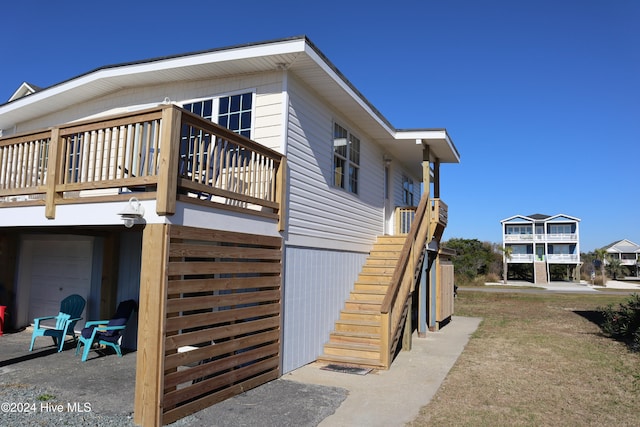 view of property exterior featuring a garage