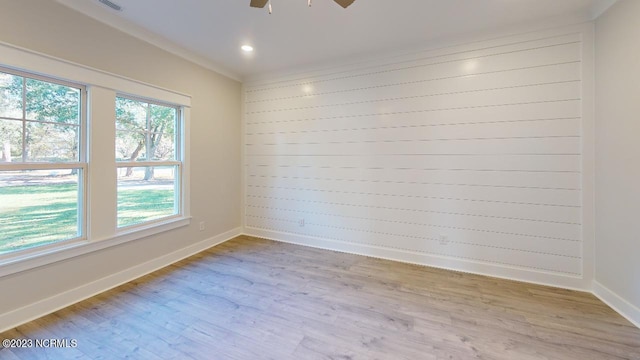 2090 Greenside Manor Dr Unit L-39, Ocean Isle Beach, NC 28469 - empty room featuring wood finished floors, ceiling fan, recessed lighting, and crown molding