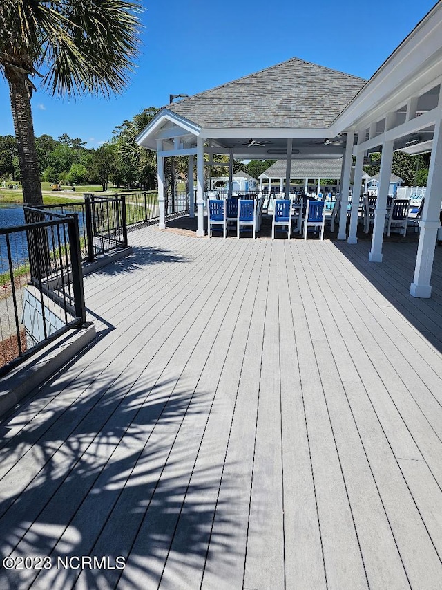 2090 Greenside Manor Dr Unit L-39, Ocean Isle Beach, NC 28469 - wooden terrace featuring a gazebo