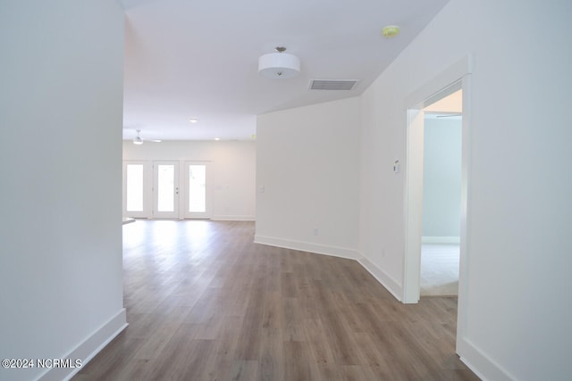 235 Weathersbee Dr, Hampstead, NC 28443 - corridor with baseboards, visible vents, and wood finished floors