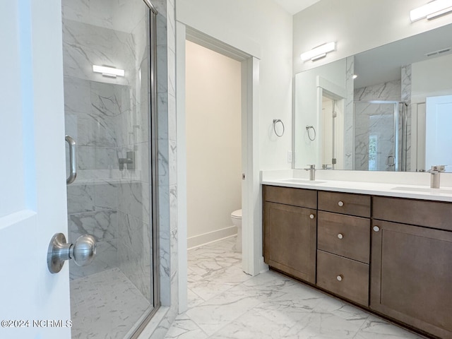 235 Weathersbee Dr, Hampstead, NC 28443 - full bath featuring visible vents, a sink, marble finish floor, and a marble finish shower