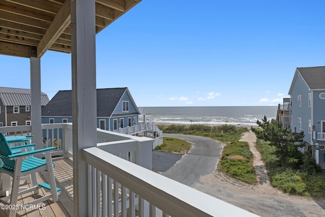 balcony with a water view