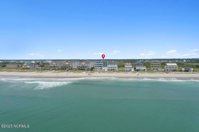 exterior space featuring a beach view