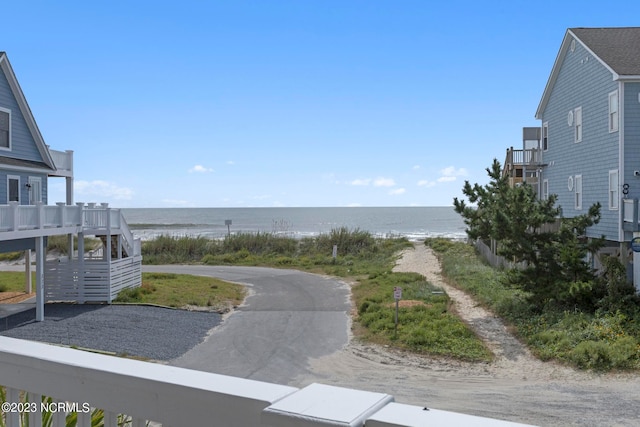 view of street featuring a water view