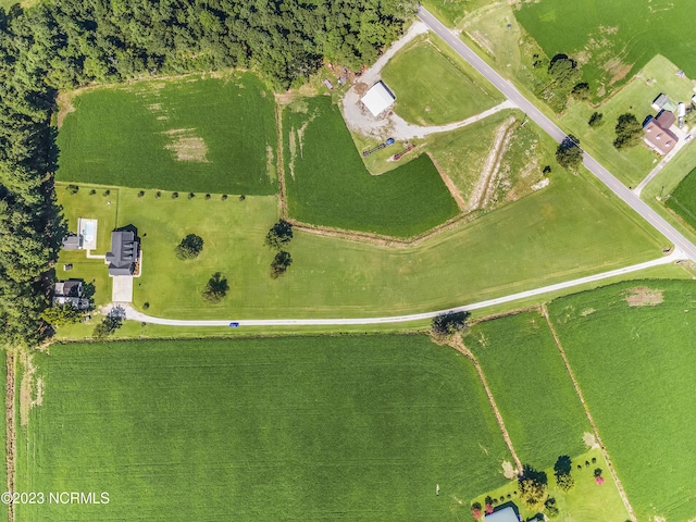 drone / aerial view with a rural view