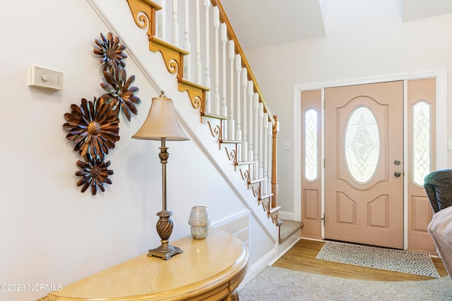 foyer entrance featuring light hardwood / wood-style floors