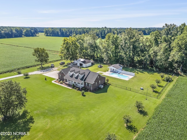 aerial view with a rural view