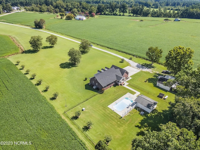 bird's eye view featuring a rural view