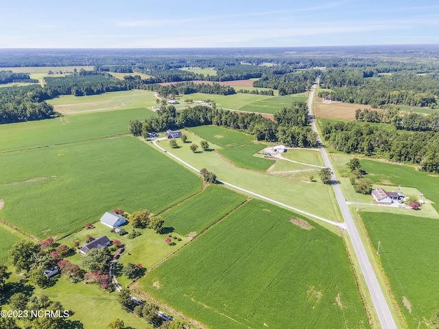 bird's eye view with a rural view