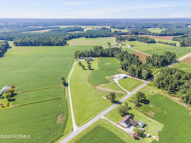 aerial view with a rural view