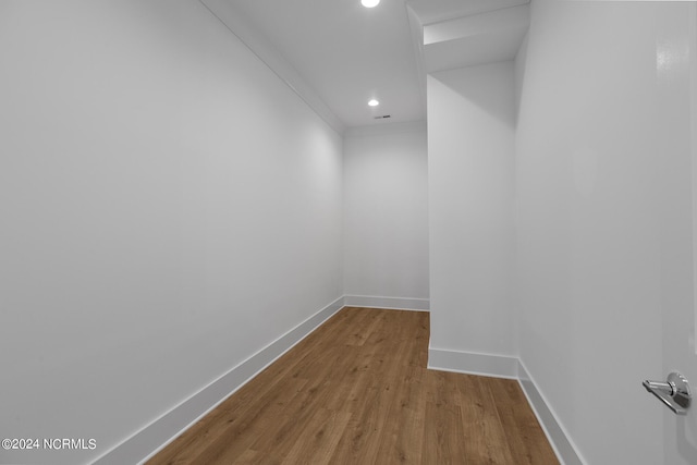 spare room featuring light hardwood / wood-style flooring