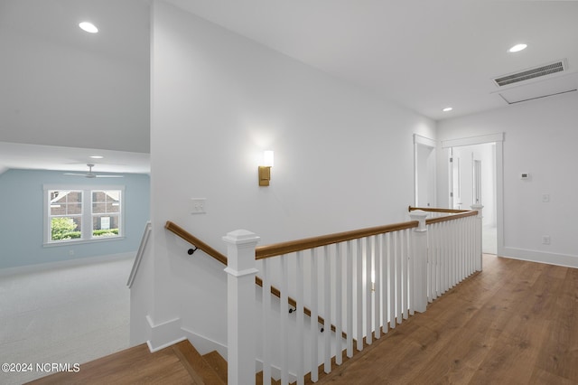 hall featuring wood-type flooring