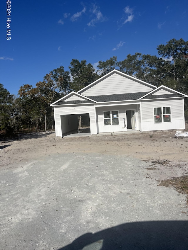 view of front of house with a garage